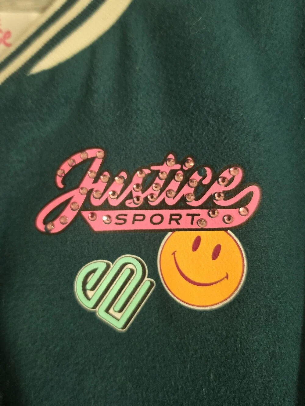 Justice Girls Teal & White Varsity Jacket